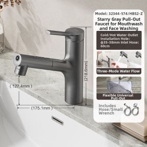 JOMOO | Retractable Splash Proof Hot & Cold Basin Faucet