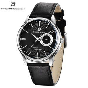 PAGANI DESIGN Top Brand 40MM Mens Quartz Watch Stainless Steel Leather Strap 100M Waterproof Business Leisure Watch
