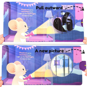 BEAR TALE Mouses Fear of the Dark Push And Pull Book for Kids Preschool Emotion Coping Education 10 Pages