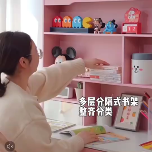 โต๊ะทำการบ้าน Childrens Desk โต๊ะเด็กมีชั้นวางของ เขียนหนังสือ วางคอมพิวเตอร์ ดีไซน์สวยน่ารัก
