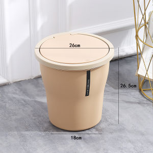 Home Use Plastic Press Top Cover Trash Can Office Living Room Kitchen Bedroom Bathroom Classification Trash Can round Bucket Shape