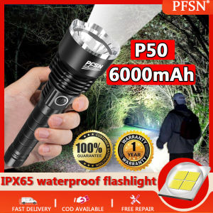 P50 LED 6000mAh PESN flashlight waterproof original Up to 5000 meters of light beam can be emitted Most suitable for hiking hunting camping flashlight rechargeable flashlight waterproof led flashlight rechargeable