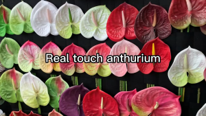 60cm Artificial Anthurium (Soft-touch material) — Realistic tropical artificial plant suitable for home wedding and office desk decor