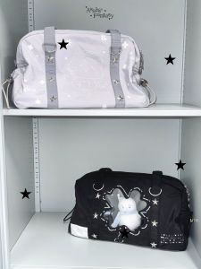 Túi Đeo Chéo Hai Mặt Phong Cách Đại Học in Họa Tiết May Mắn Túi Đeo Vai Đơn Đi Làm Túi Tote Nhỏ Cho Thanh Thiếu Niên