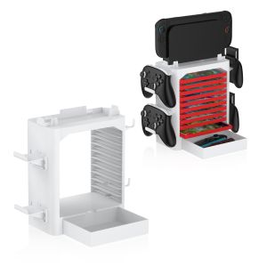 BSN | Game Storage Tower NS153B for Switch/Switch 2Organizer Stand with 10 Game Disk Rack Controller & Switch Holder