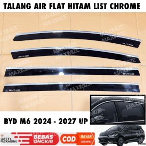 Talang Air Byd M6 2024 2025 2026 2027 Side Visor Flat Hitam List Chrome