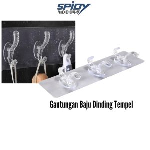 Spidy Gantungan Baju Handuk Pakaian Dinding Kamar Mandi Hook Tempel Multifungsi
