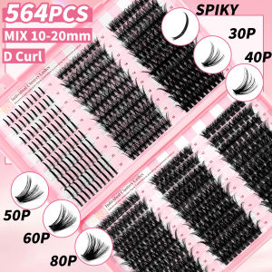 LAKANAKU Wholesale Fluffy DIY Lash Extension Kit D Curl Natural Cluster Lashes With Eyelash Clusters Diy Cluster Lashes