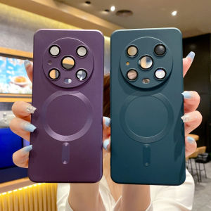 For Huawei Mate 60 Pro Magnetic Case Mate 50 30 40 Pura 70 P60 P70 Glory Magic4pro Liquid Metallic Paint Phone Case with Lens Protector Soft Protective Case +
