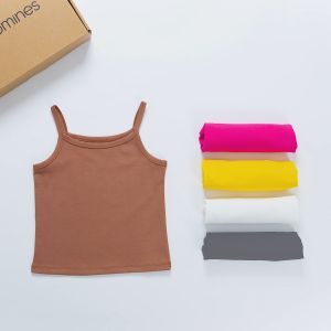 Áo bé gái 2 dây Bomines chất zip cotton  Áo 2 dây dáng ôm body co giãn cực tốt cho bé từ 8-36kg AD