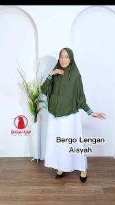 Hijab Jumbo Tangan Saku List Kerudung Lengan Panjang Aisyah