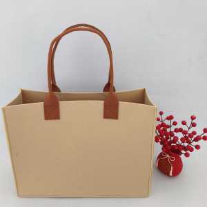 2024 New Large Capacity Felt Bag Handheld Commuter Tote Bag Felt Gift Bag Logo Urban Minimalist Style Double Handle Shoulder Bag