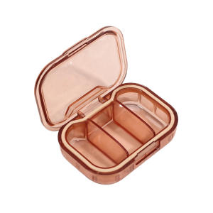 Portable Mini Medicine Pills Box 3 Compartment Drug Storage Box Pills Dispenser Pill Organizer Transparent Small Container