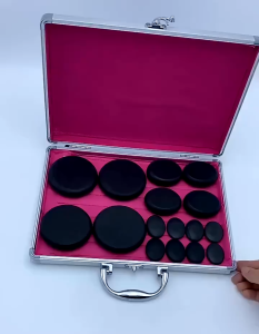 16Pcs Auto Constant Temperature Hot Stone Massage Heater Box Set Volcanic Energy Basalt Stone Heating Machine Spa Massage Rock Kit for Body Therapy
