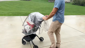 J.L. Childress Stroller Rain Cover - Universal Stroller Poncho - Stroller Accessory - Ventilated Baby Weather Shield and Protection Rain Cover