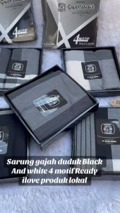 sarung gajah duduk black and white/sarung gajah duduk black and white/sarung gajah duduk BW/ukuran dewasa/bisa bayar ditempat /COD