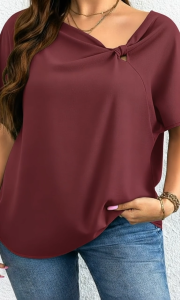 EBPH- Women’s Knot Detail Blouse – Casual & Office Chic Top
