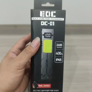 Đèn Pin Tác Chiến Siêu Sáng DC 01 Thiết Kế Full Kim Loại Với 2 Kênh Sáng Công Tắc Kép Sạc Type-C Và Màn LCD Báo Pin