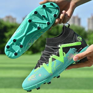 Soccer Shoes Adult Children Fashion High Top Long Spikes Soccer Shoes Mens Womens Soccer Boots Futsal Soccer Boots