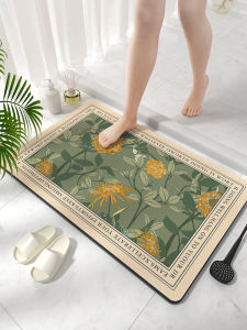 Thảm Phòng Tắm Nhanh Khô Chống Trượt Bằng Bùn Giun Silicon Thảm Chân Mềm Mại Cho Phòng Tắm Thảm Phòng Tắm Bằng Vải Cotton Phong Cách Châu Âu