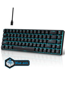 HXSJ | Backlit 68 Key Mechanical Keyboard Dual-Color Keycaps USB-C Detachable - Ideal for Gaming Office Home Easy Storage
