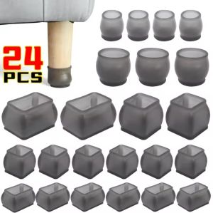 【XZxinzhan】24PCS Furniture Leg Caps Cover Floor Protector Pads with Felt for Hardwood Floors Silicone Anti Scratch Table Leg Foot Plugs