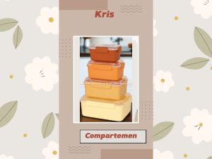 Kris Set 4pcs Green Orange Compartemen Kotak Wadah Makanan Clip On Dengan Vent Hijau Oren 4tingkat Dengan Klip Anti Tumpah Kedap Udara Krisbow Krischef