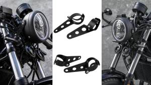 KEVANLY | 28-36mm 35-43mm Motorcycle Headlight Mount Bracket Fork Ear Chopper Headlamp Holder Clamp Adjustable Motor Fork Mount Universal