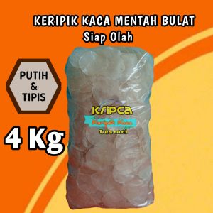 TERMURAH 4KG KERIPIK KACA BAHAN MENTAH best seller / Bulat tipis Kripik viral terlaris