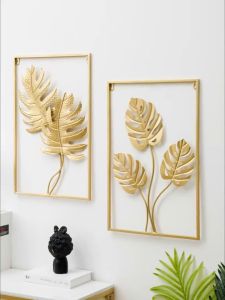 Gold Frame Wall deko Modern Wall Deco Metal Frame Hiasan dinding Wallpaper Wallpanel Garanti 5 tahun