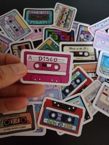 50pcs Cassette Tapes • Sticker Pack • Waterproof • Scratchproof