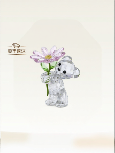 Swarovski | Daisy-Bearing Bear Figurine Home Decoration Gift