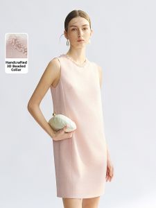 LANCY FROM 25 | Sleeveless Round Neck Maxi Dress With Beads For Summer Office Wear