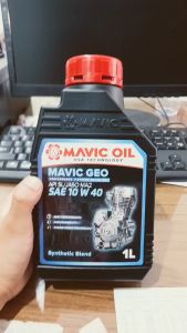 Oli Mavic GEO 1 Liter 10w40 Oil Motor Sport Bebek 1000ml Botol Hitam