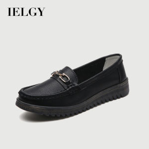 Ielgy 2025 mùa thu giản dị Giày lười đáy phẳng cho phụ nữ giày lười nêm đa năng