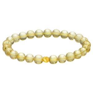 Gold Embedded Beads and Amber Bracelet