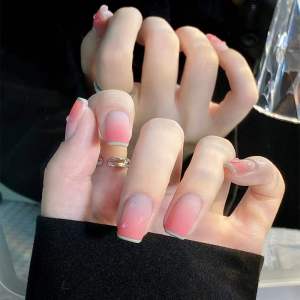 MONLEYTA | Wearable Nail Art Stickers Short French Style Ice Transparent Color Summer New Arrival Premium Quality Manicure Ready-to-wear