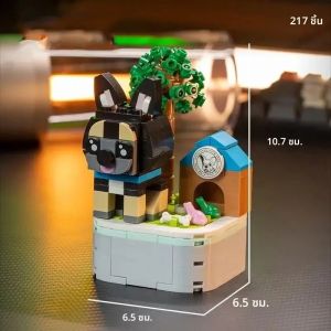 ตัวต่อบล็อกสร้างสรรค์รูปแมลง ดอกไม้ แมลง ต้นไม้จิ๋ว ของตกแต่งโต๊ะทำงาน ของเล่นเด็ก DIY ของขวัญวันหยุด