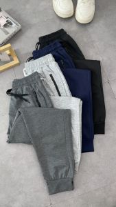 Quần jogger nam thun POLY xịn sò có khóa túi phong cách thể thao với họa tiết trơn có big size đến hơn 90kg