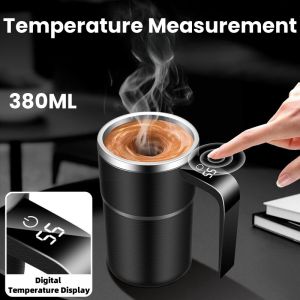 380ML Electric Coffee Self Mixing Mug IP67 Waterproof BPA-free Coffee Stirring Mug Rechargeable Automatic Magnetic Cup For Tea