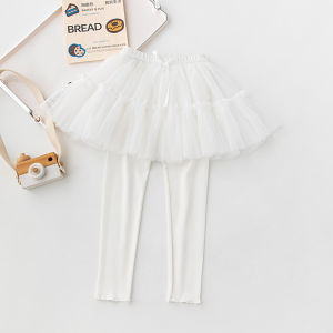 Girls Summer Cotton Blend Trousers Skirt Pants Breathable Cool Sweat Absorbing Mosquito Proof Base Layer Pants Kids Clothing