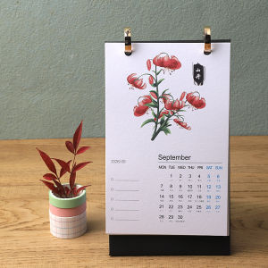 Creative Mini Desk Calendar 2026 Iron Ring Simple Desktop Fresh Style Notebook Monthly Calendar Paper Material Single-Sided Printing