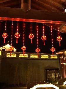 Dây đèn rèm Lồng Đèn Đỏ may mắn trang trí TẾT trang trí nhà có chế độ nháy