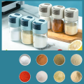 Transparent 100ml Press Type Control Salt Shaker Glass Seasoning Bottle Kitchen Condiment Jar with Anti-cation Design. 