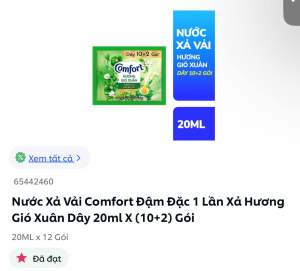 [Dây 12 Gói] Nước Xả Vải Comfort 20ml Đủ Mùi Nước Xả Comfort Dây Hàng Công Ty Đủ VAT