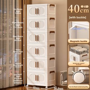 MEIZHUFU | No-assembly Foldable Plastic Storage Cabinet
