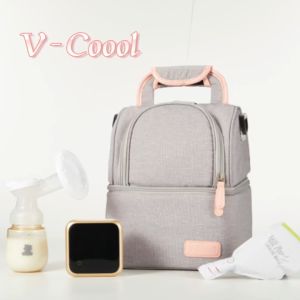 V-Coool Gray Breastmilk Thermal Insulated Bag Backpack or Sling Bag Breast milk Pump Bag Set Vcoool Bags