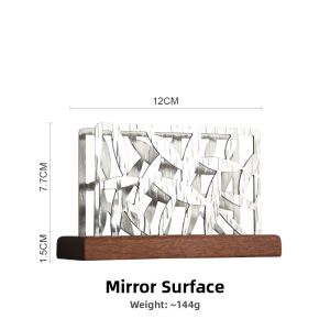 OUDING | Ice Cracked Design Customizable Wooden Paper Towel Holder
