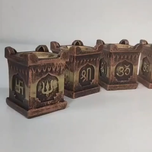 Handcrafted Clay Diya Holder | Swastik Design for Pooja Diwali & Festive Décor (Size - 2.5 X2 Inch | Pack of 1 Pc)