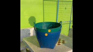 เข่งเบอร์ 4 เข่งพลาสติก เข่งใส่ของ เข่งปลูกต้นไม้ เข่งผลไม้ เข่งทุเรียน ตะกร้าพลาสติก ขนาด 43 x 43 ซม. / สูง 32 ซม.